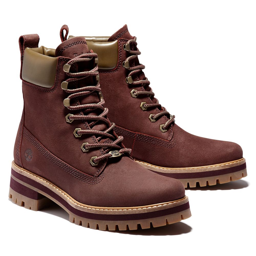 Timberland 6-Inch Μποτακια Γυναικεια Μπορντο - Courmayeur Valley - Greece 4170362-HE